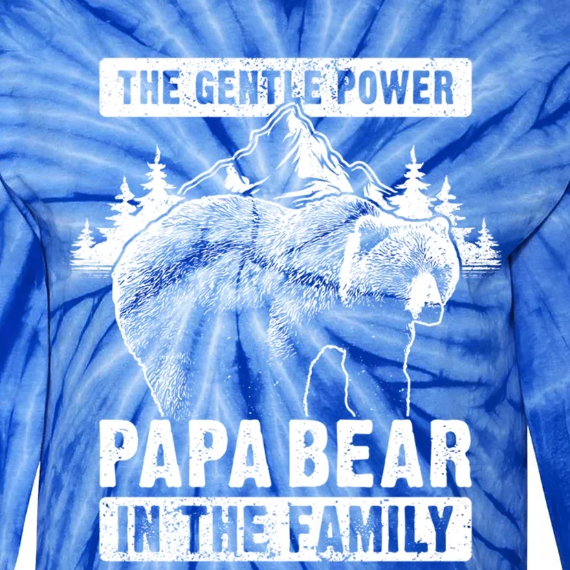 Papa Bear The Gentle Power Dad Grandpa FatherS Day Cool Gift Tie-Dye Long Sleeve Shirt