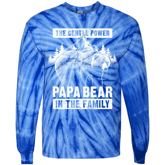 Papa Bear The Gentle Power Dad Grandpa FatherS Day Cool Gift Tie-Dye Long Sleeve Shirt