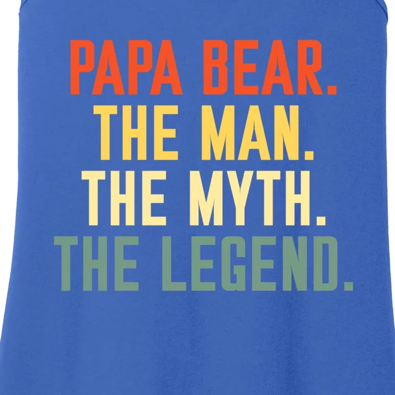 Papa Bear The The Myth The Legend Best Dad Fathers Day Gift Ladies Essential Tank