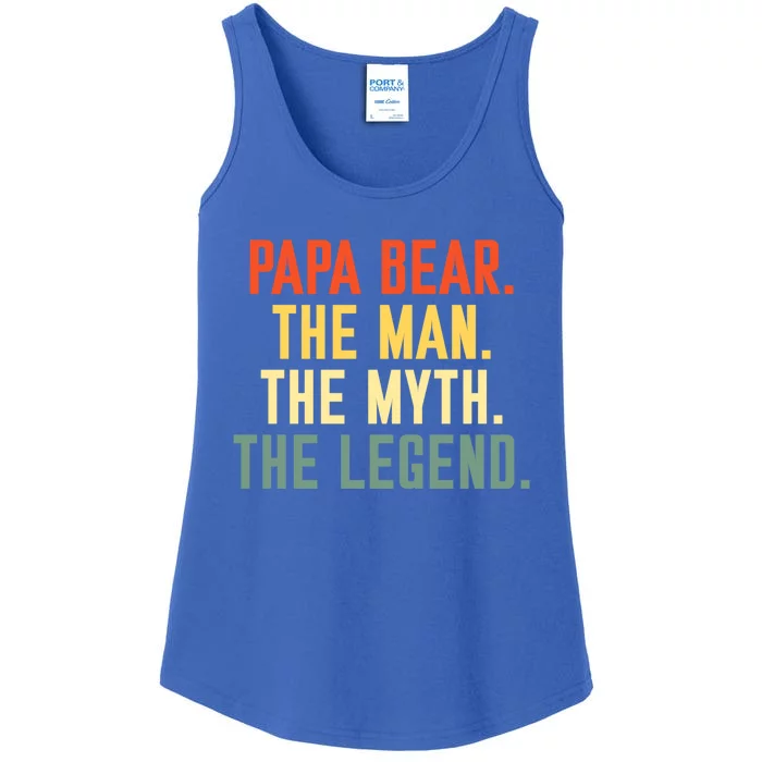 Papa Bear The The Myth The Legend Best Dad Fathers Day Gift Ladies Essential Tank