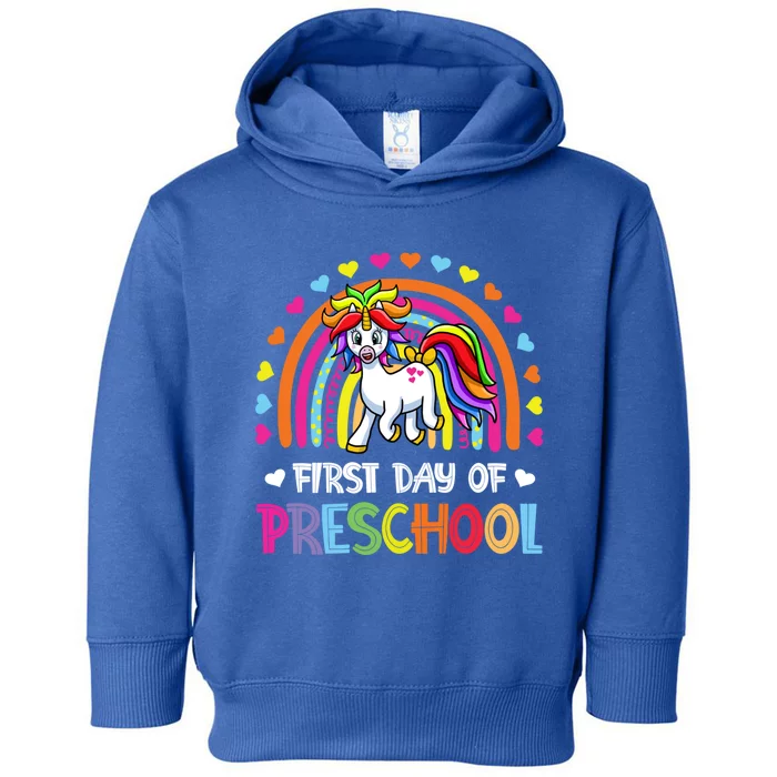 Preschool Back To School Great Gift Happy First Day Of Preschool Gift Toddler Hoodie