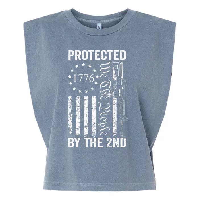 Protected By The 2nd Amendment We The People Pro Gun BACK Garment-Dyed Women's Muscle Tee