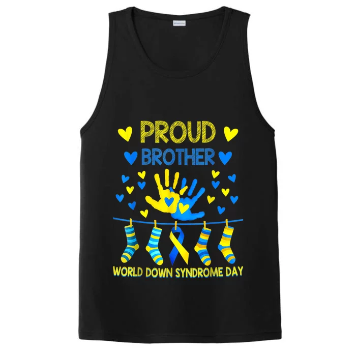 Proud Brother T21 World Down Syndrome Awareness  Day Ribbon Performance Tank