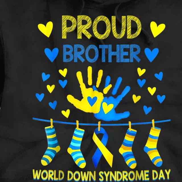 Proud Brother T21 World Down Syndrome Awareness  Day Ribbon Tie Dye Hoodie