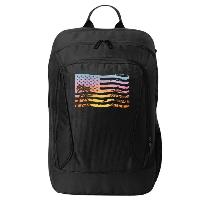 Patriotic Beach Usa Tropical Flag City Backpack