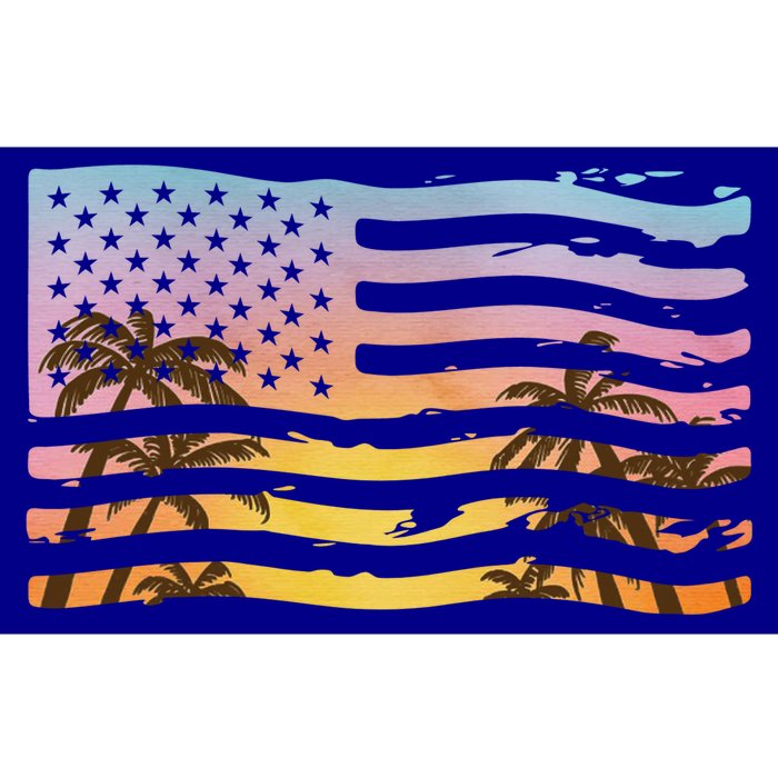 Patriotic Beach Usa Tropical Flag Bumper Sticker