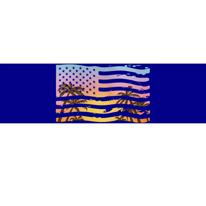 Patriotic Beach Usa Tropical Flag Bumper Sticker