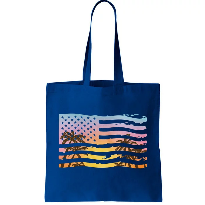 Patriotic Beach Usa Tropical Flag Tote Bag