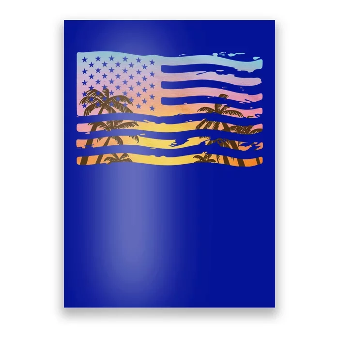 Patriotic Beach Usa Tropical Flag Poster