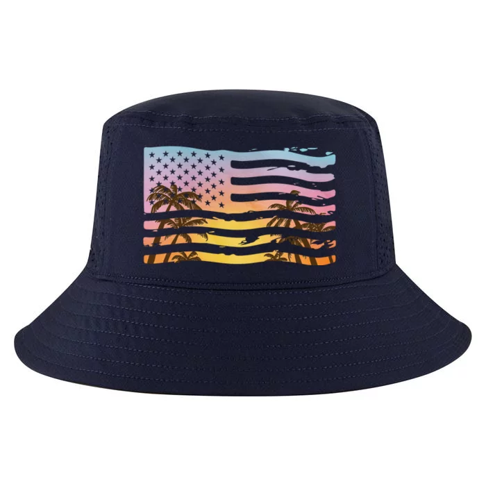 Patriotic Beach Usa Tropical Flag Cool Comfort Performance Bucket Hat