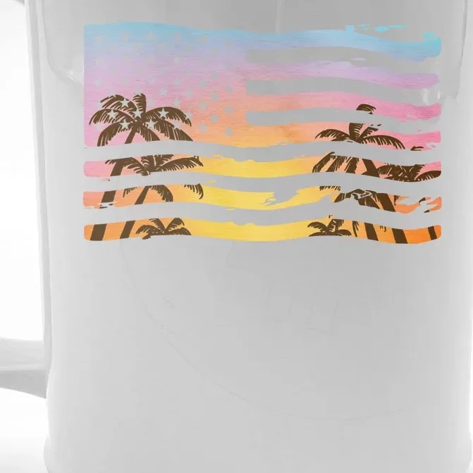 Patriotic Beach Usa Tropical Flag Front & Back Beer Stein