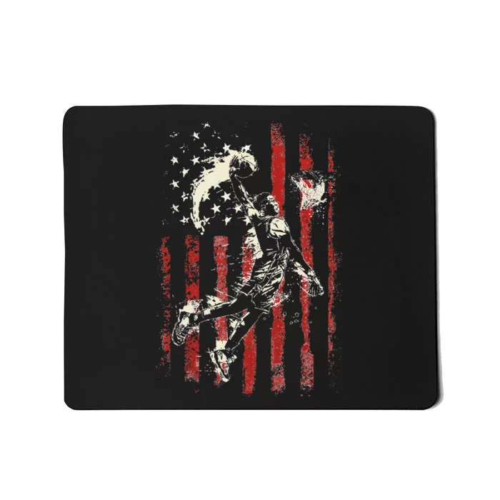 Patriotic Basketball Usa American Flag Mousepad