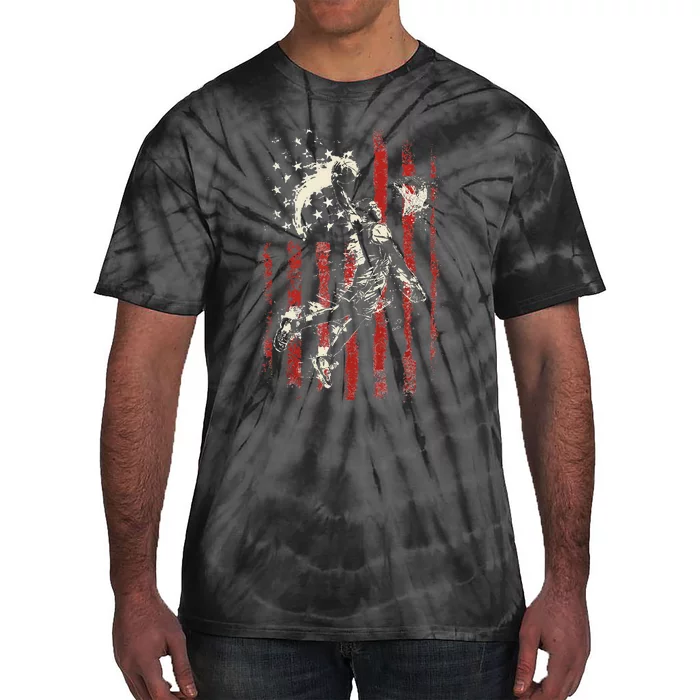 Patriotic Basketball Usa American Flag Tie-Dye T-Shirt