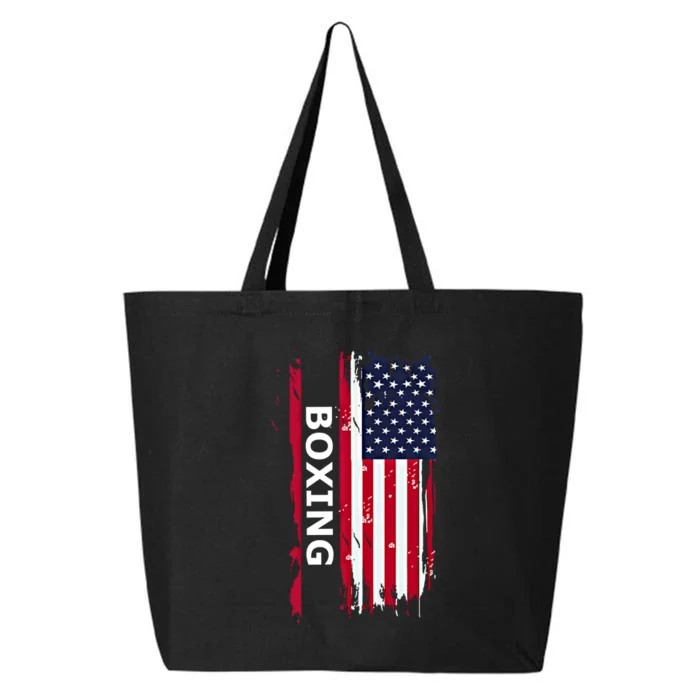 Patriotic Boxing Usa Flag Boxing Gift Black Small 25L Jumbo Tote