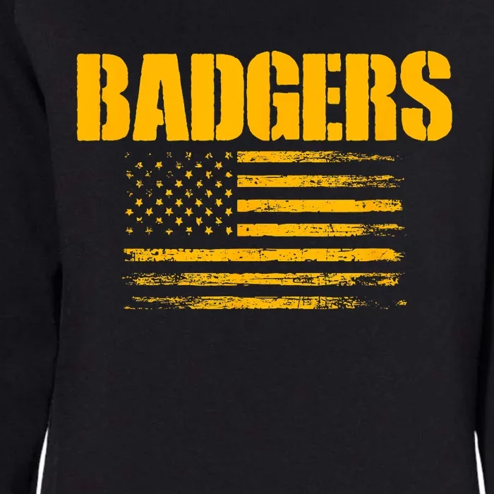 Prescott Badgers Usa Flag Pride Womens California Wash Sweatshirt