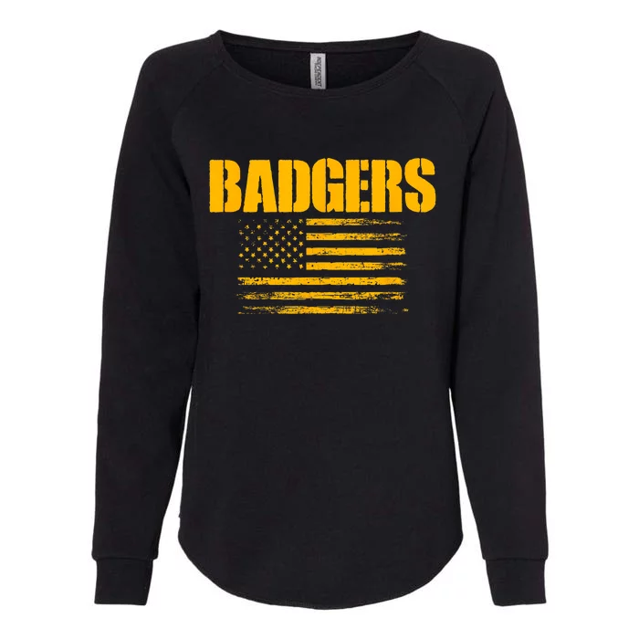 Prescott Badgers Usa Flag Pride Womens California Wash Sweatshirt