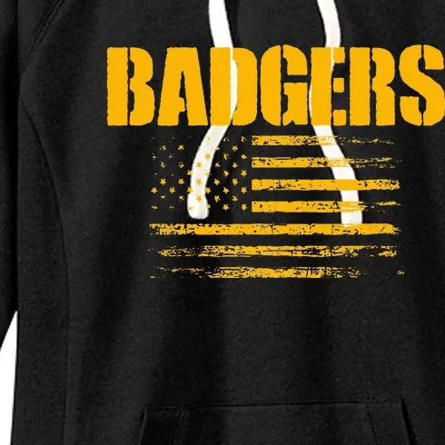 Prescott Badgers Usa Flag Pride Women's Fleece Hoodie