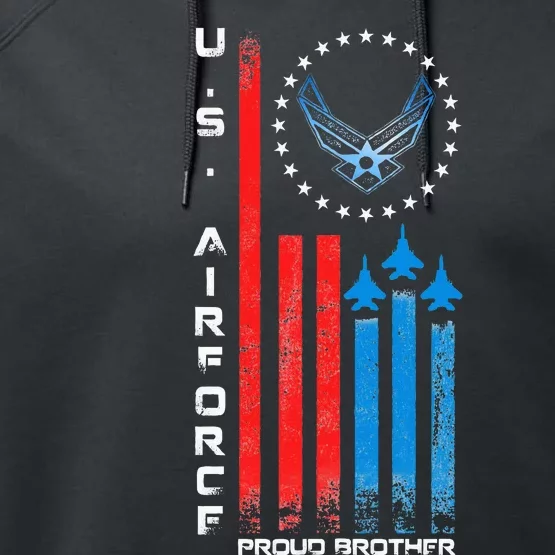 Proud Brother Usa Flag Performance Fleece Hoodie