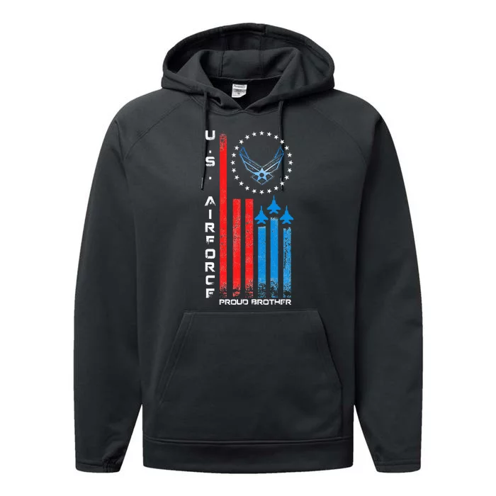 Proud Brother Usa Flag Performance Fleece Hoodie