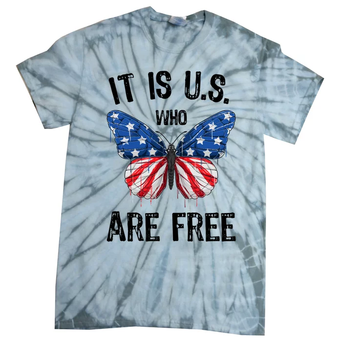 Patriotic Butterfly Usa American Flag 4th Of July Gift Tie-Dye T-Shirt