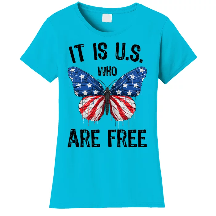 Patriotic Butterfly Usa American Flag 4th Of July Gift Women's T-Shirt