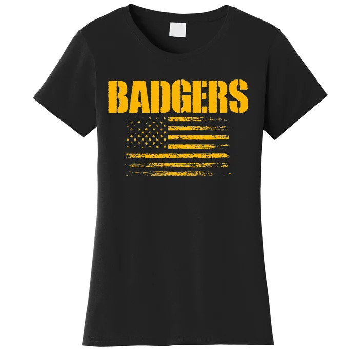 Prescott Badgers Usa Flag Pride Women's T-Shirt