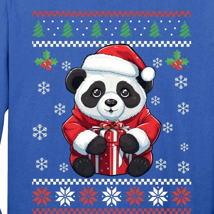 Panda Bear Ugly Christmas Sweater Xmas For Adults Cool Gift Tall Long Sleeve T-Shirt