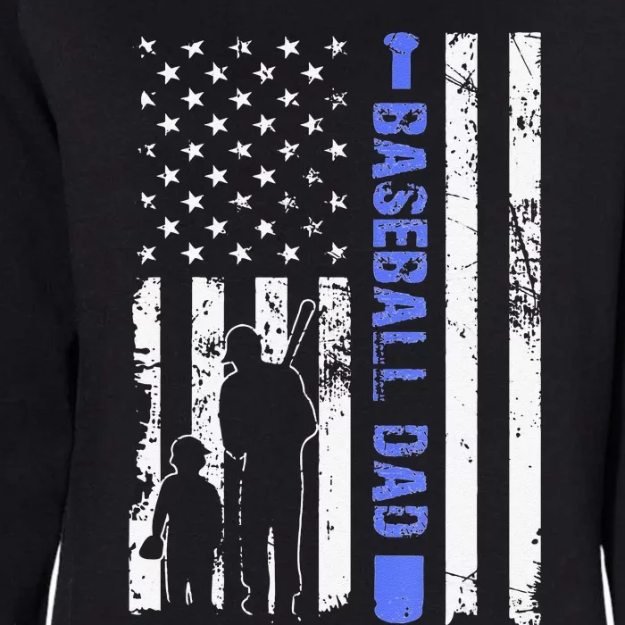 Proud Baseball US Dad American Flag Sports Womens California Wash Sweatshirt