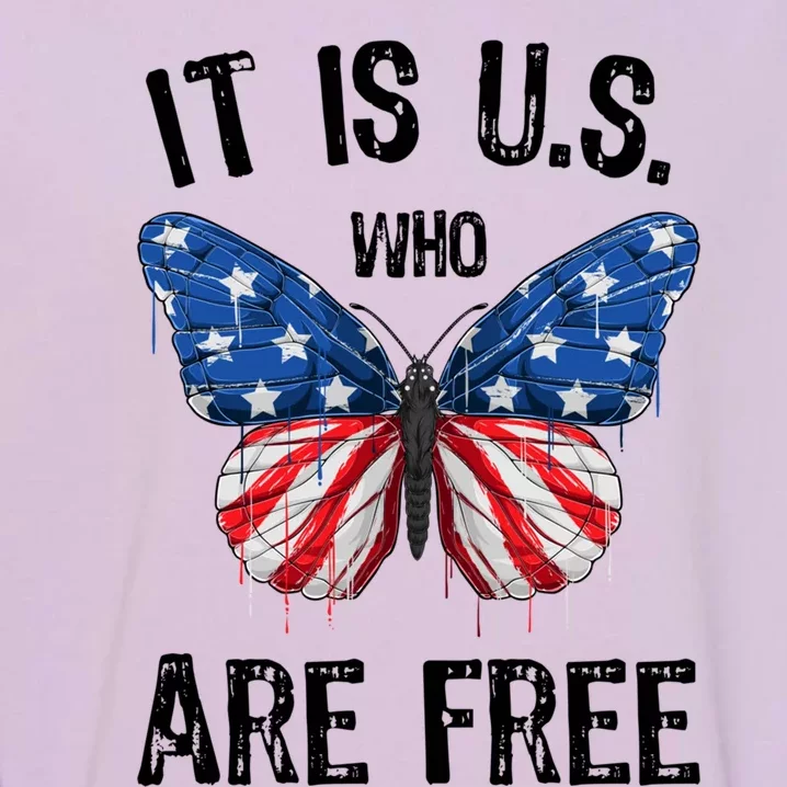 Patriotic Butterfly Usa American Flag 4th Of July Gift Garment-Dyed Sweatshirt