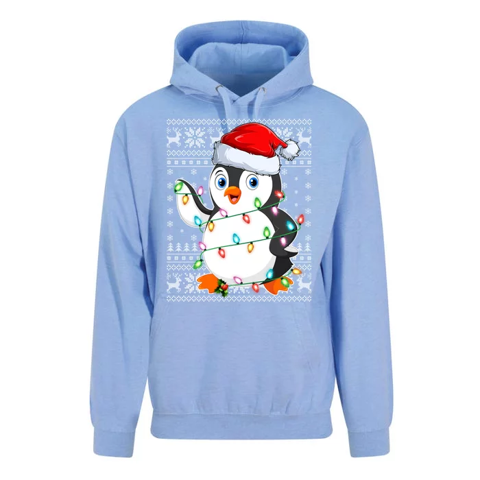 Penguin Bird Ugly Xmas Sweater Style Santa Penguin Christmas Cool Gift Unisex Surf Hoodie