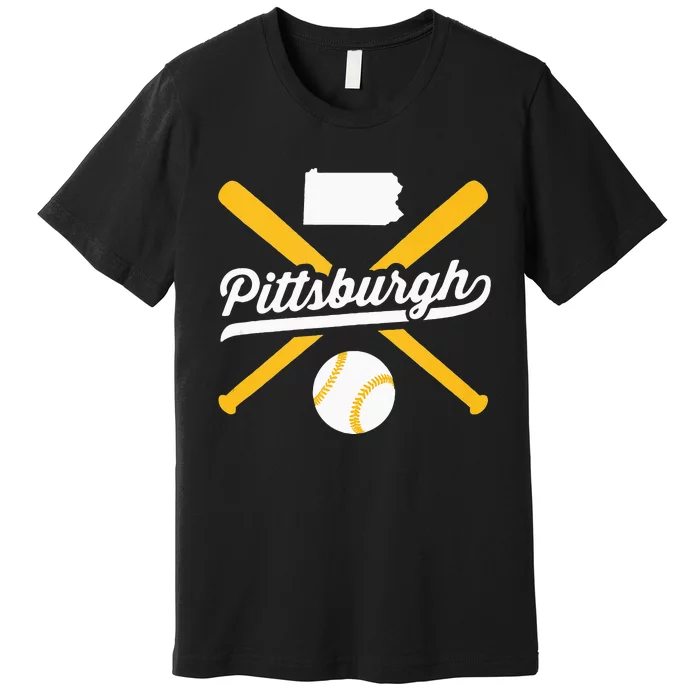 Pittsburgh Baseball Vintage Pennsylvania State Love City Drk Premium T-Shirt