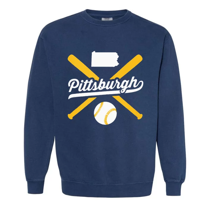 Pittsburgh Baseball Vintage Pennsylvania State Love City Drk Garment-Dyed Sweatshirt