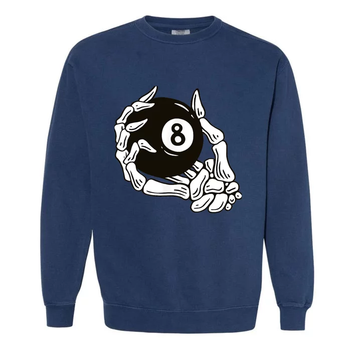 Pool billiards vintage 8 eight ball Garment-Dyed Sweatshirt