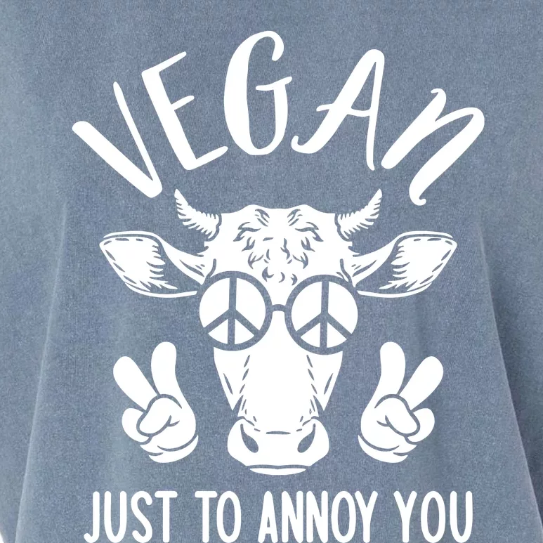 Plant Babes Vegan Just To Annoy You Cow Garment-Dyed Women's Muscle Tee