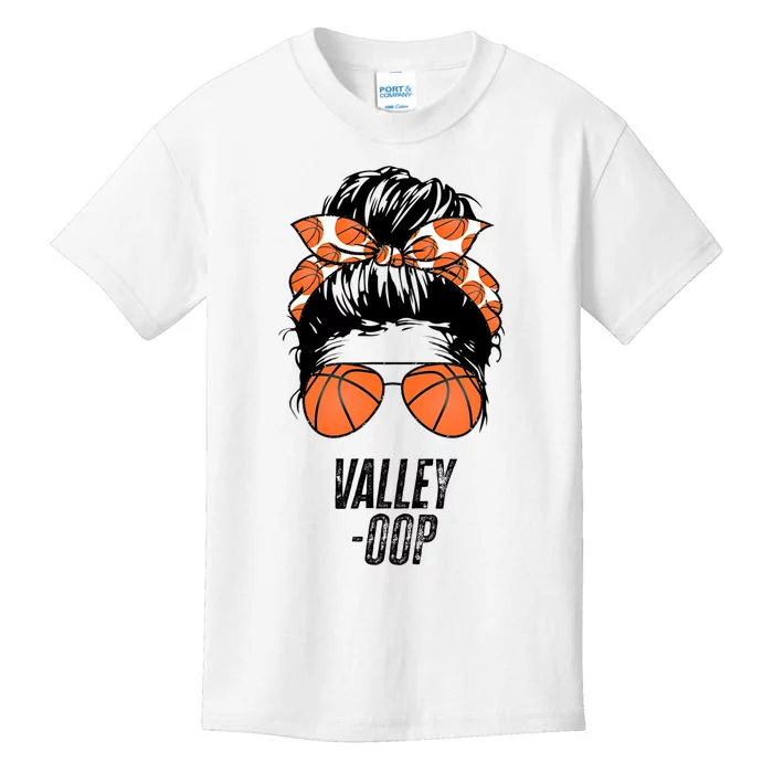 Phoenix Basketball Valley Oop Messy Bun Sun Basketball Fan Kids T-Shirt