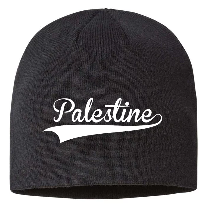 Palestine Baseball Vintage Retro Font 8 1/2in Sustainable Knit Beanie