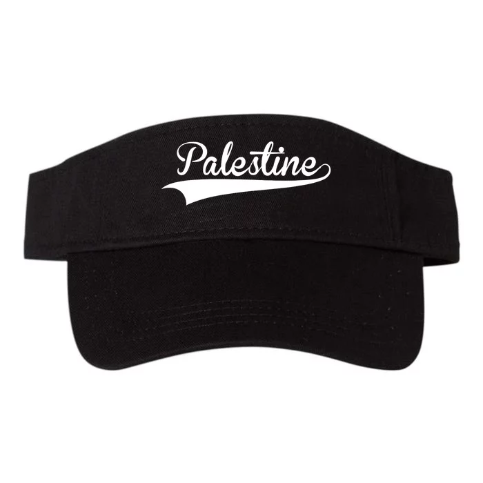 Palestine Baseball Vintage Retro Font Valucap Bio-Washed Visor