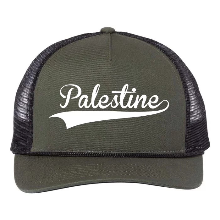 Palestine Baseball Vintage Retro Font Retro Rope Trucker Hat Cap