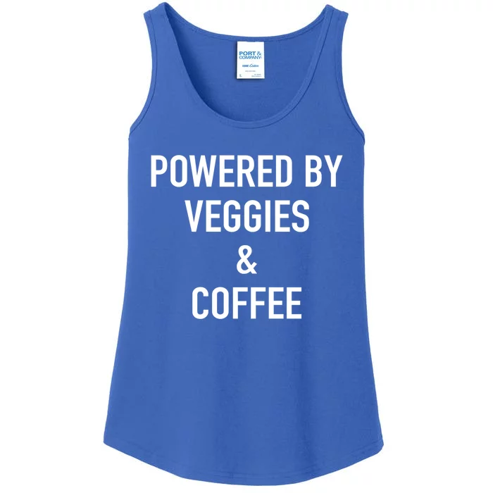 Powered By Veggies And Coffee Gift Ladies Essential Tank