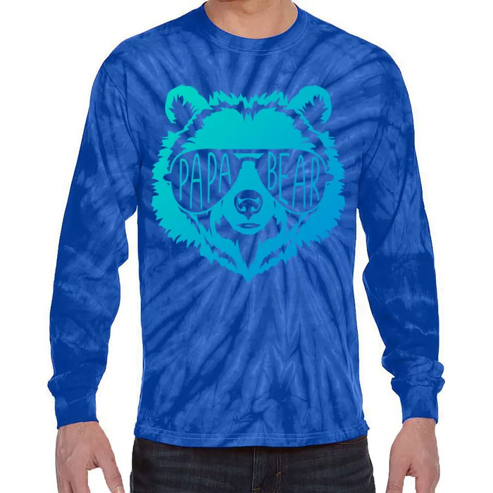 Papa Bear Vintage Graphic Great Gift Tie-Dye Long Sleeve Shirt