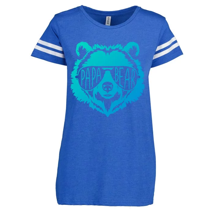 Papa Bear Vintage Graphic Great Gift Enza Ladies Jersey Football T-Shirt