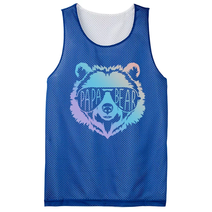 Papa Bear Vintage Graphic Gift Mesh Reversible Basketball Jersey Tank