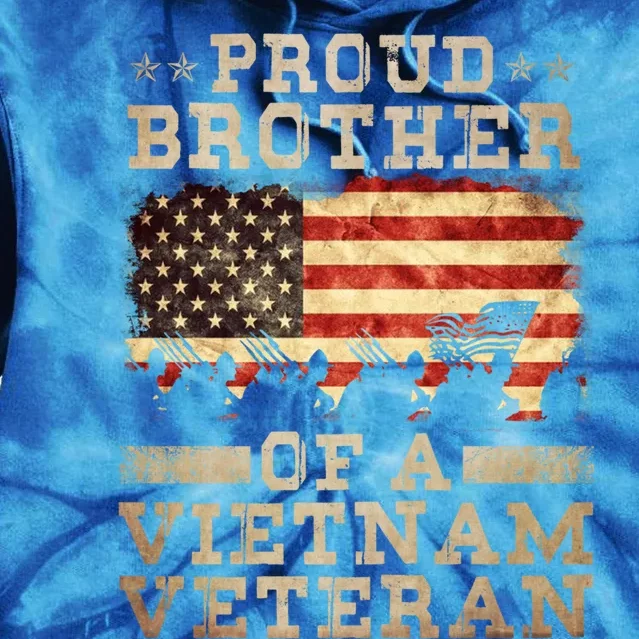 Proud Brother Vietnam War Veteran For Matching With Dad Vet Gift Tie Dye Hoodie