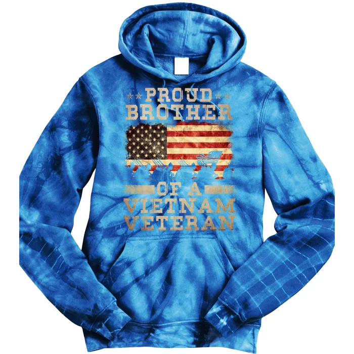 Proud Brother Vietnam War Veteran For Matching With Dad Vet Gift Tie Dye Hoodie