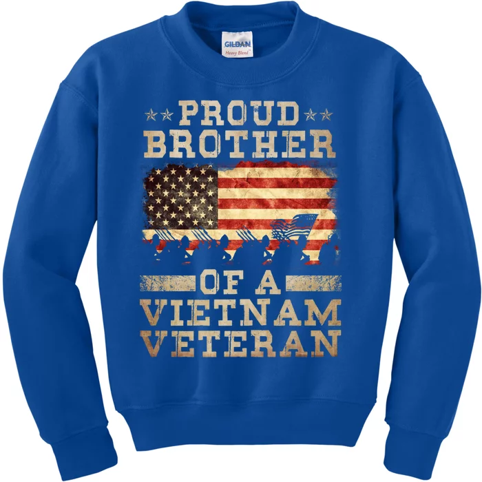 Proud Brother Vietnam War Veteran For Matching With Dad Vet Gift Kids Sweatshirt