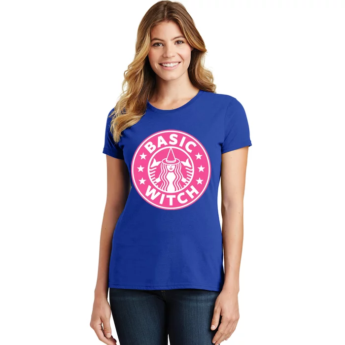 Pink Basic Witch Bitch Funny Pumpkin Coffee Gift Women's T-Shirt