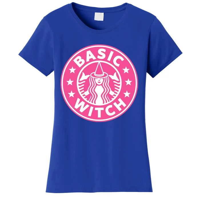 Pink Basic Witch Bitch Funny Pumpkin Coffee Gift Women's T-Shirt