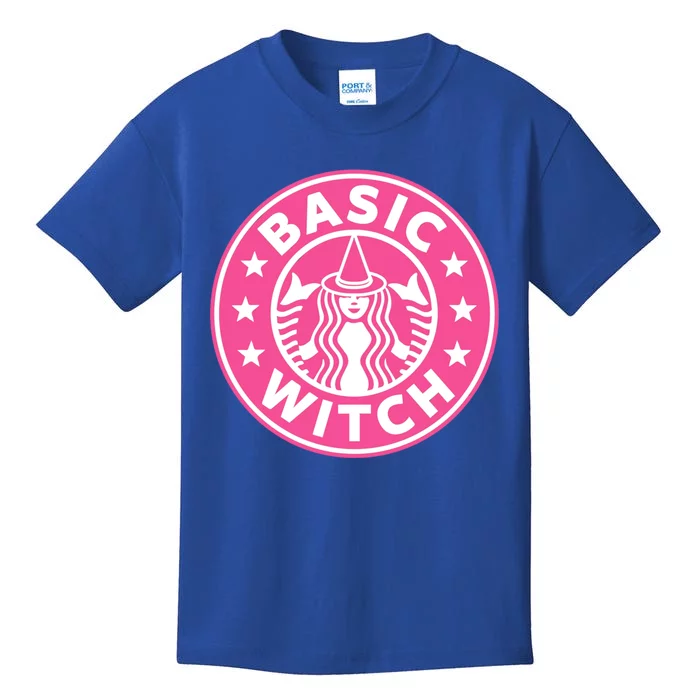 Pink Basic Witch Bitch Funny Pumpkin Coffee Gift Kids T-Shirt