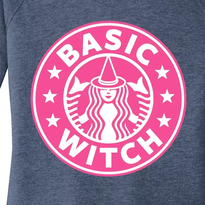 Pink Basic Witch Bitch Funny Pumpkin Coffee Gift Women's Perfect Tri Tunic Long Sleeve Shirt