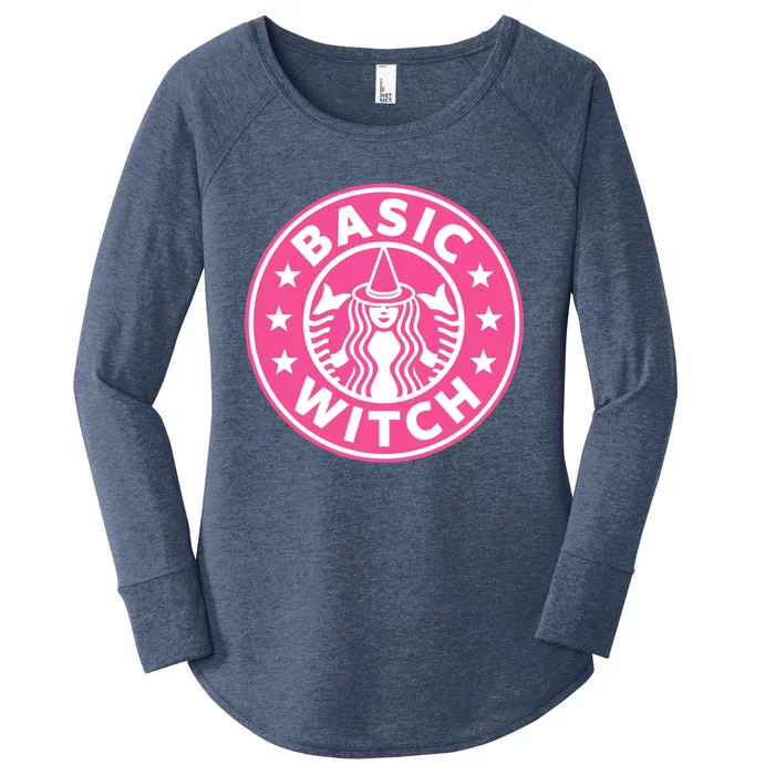 Pink Basic Witch Bitch Funny Pumpkin Coffee Gift Women's Perfect Tri Tunic Long Sleeve Shirt